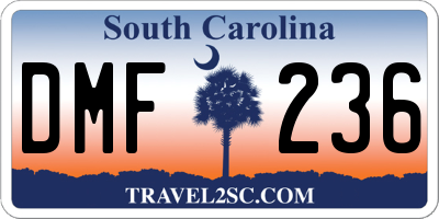 SC license plate DMF236
