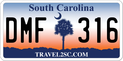 SC license plate DMF316