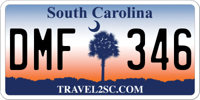 SC license plate DMF346