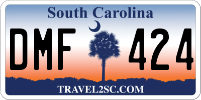 SC license plate DMF424