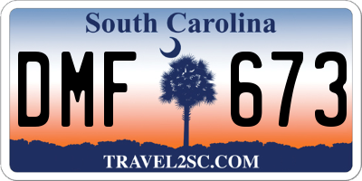 SC license plate DMF673