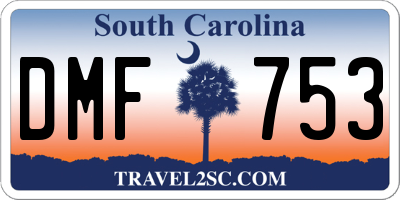 SC license plate DMF753