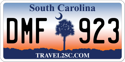 SC license plate DMF923