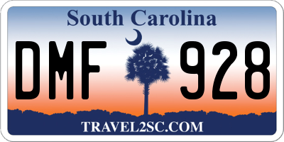 SC license plate DMF928