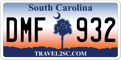 SC license plate DMF932