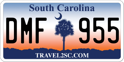 SC license plate DMF955