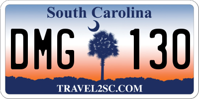 SC license plate DMG130