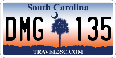 SC license plate DMG135