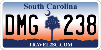 SC license plate DMG238