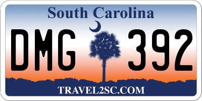 SC license plate DMG392