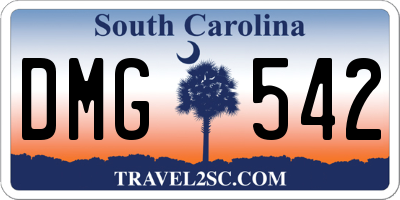 SC license plate DMG542