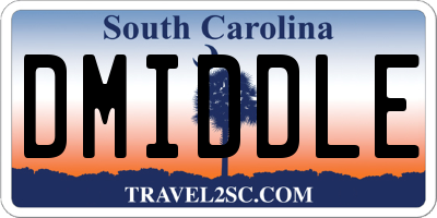 SC license plate DMIDDLE