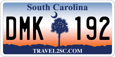 SC license plate DMK192