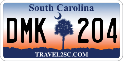 SC license plate DMK204