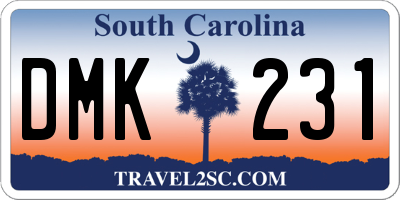 SC license plate DMK231
