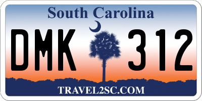 SC license plate DMK312