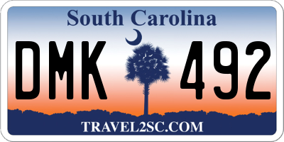 SC license plate DMK492