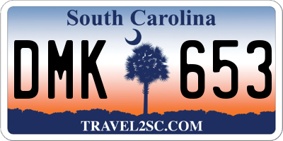 SC license plate DMK653