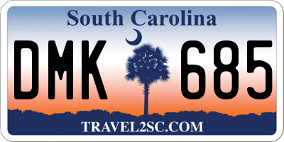 SC license plate DMK685