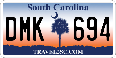 SC license plate DMK694