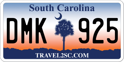 SC license plate DMK925