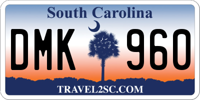 SC license plate DMK960