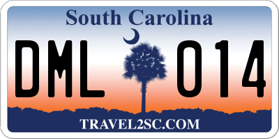 SC license plate DML014