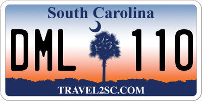 SC license plate DML110