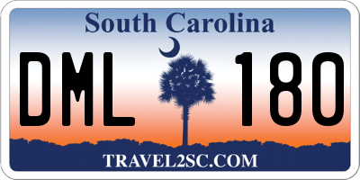 SC license plate DML180