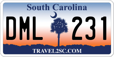 SC license plate DML231