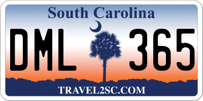 SC license plate DML365