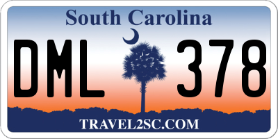 SC license plate DML378