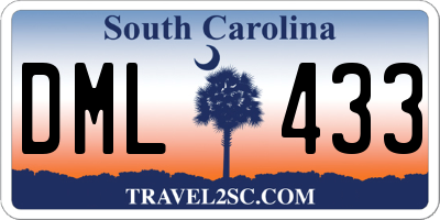 SC license plate DML433