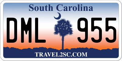 SC license plate DML955