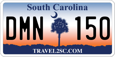 SC license plate DMN150
