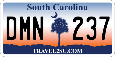 SC license plate DMN237