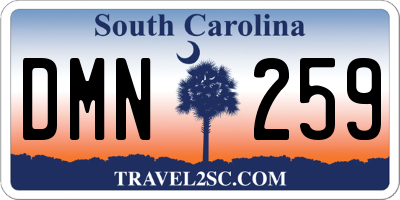 SC license plate DMN259