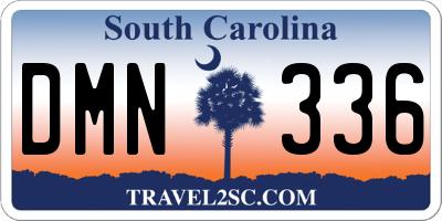 SC license plate DMN336