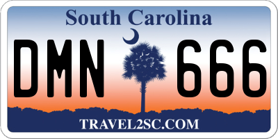 SC license plate DMN666