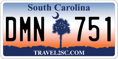 SC license plate DMN751