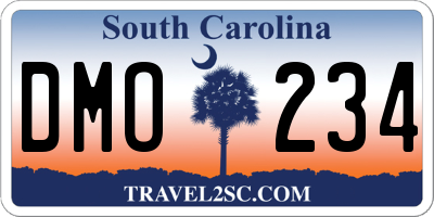 SC license plate DMO234