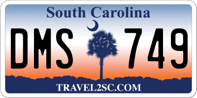 SC license plate DMS749