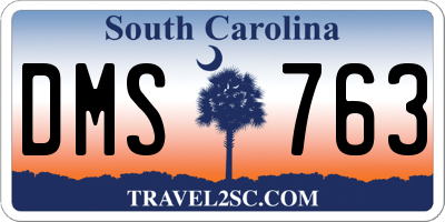 SC license plate DMS763