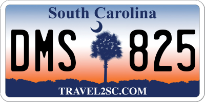 SC license plate DMS825