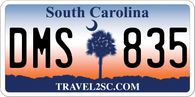 SC license plate DMS835