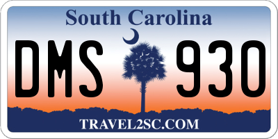 SC license plate DMS930