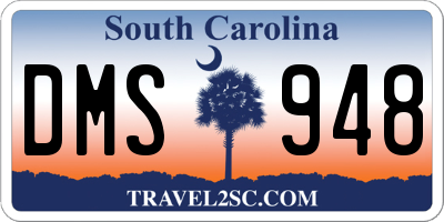 SC license plate DMS948