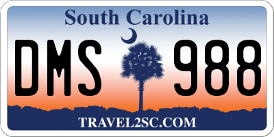 SC license plate DMS988