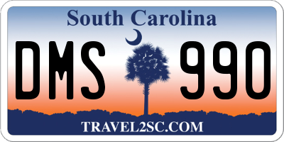 SC license plate DMS990