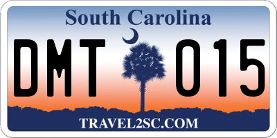 SC license plate DMT015
